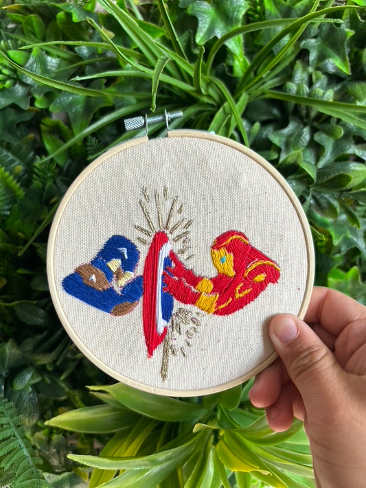 Civil War Cap vs Iron Man-Embroidery decor (Marvel)